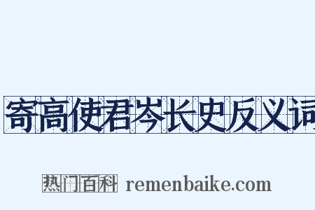 寄高使君岑长史反义词是什么意思的图片